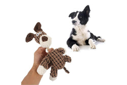 Squeaky Dog Toys Puppy Pet Chew Squeaker Plush Toy Teething Toy-Coffee