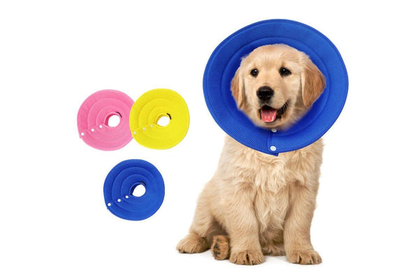 Pet Dog Cat Elizabethan Collar Adjustable Cone Mesh Recovery Multicolor