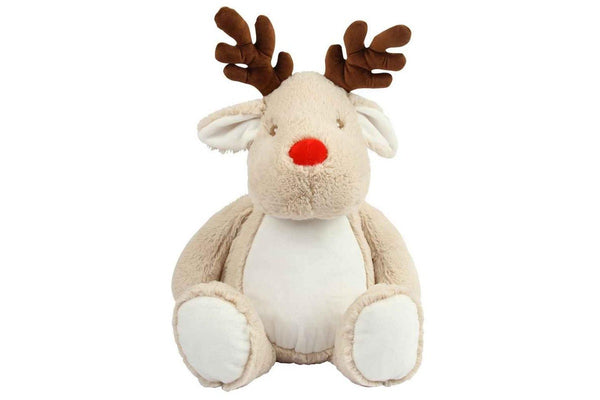 Mumbles Zipped Reindeer Plush Toy (Light Brown) (One Size)