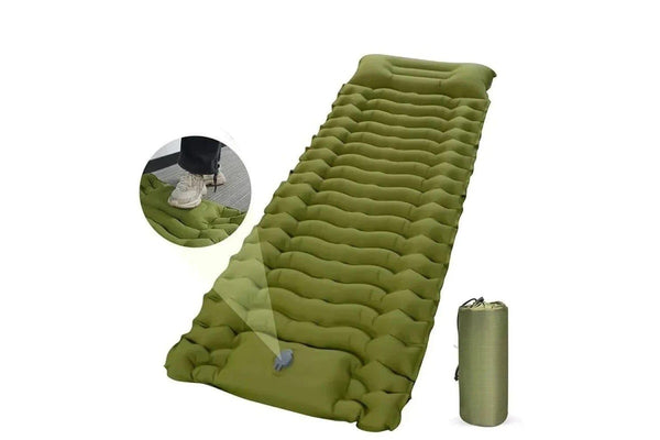 Thick Inflatable Camping Mattress With Built In Pillow And Pump