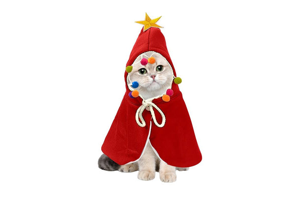 ZOOMIES Large Cat Christmas Costume - Red