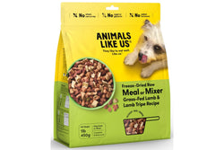 Animals Like Us: Freeze-Dried Raw Meal or Mixer Grass-Fed Lamb & Lamb Tripe Recipe Dog food (450g)