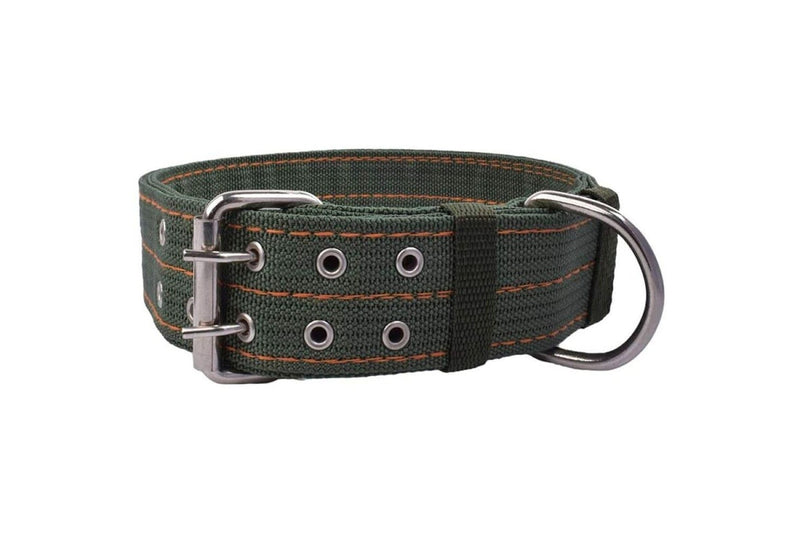 2-row Durable Adjustable Comfortable Metal Buckle Pet Collar For Medium Big Dogs