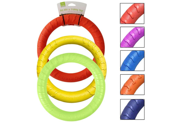 3x Medium 20cm Lightweight Dog Toy Chew Floating Training Ring for Chewers Pet