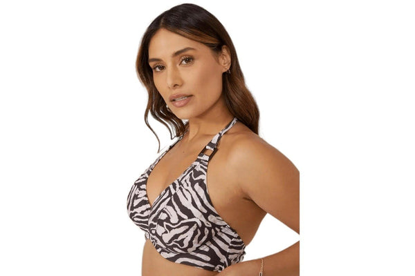 Gorgeous Womens/Ladies Animal Print Non-Padded Bikini Top (Brown) (34E)