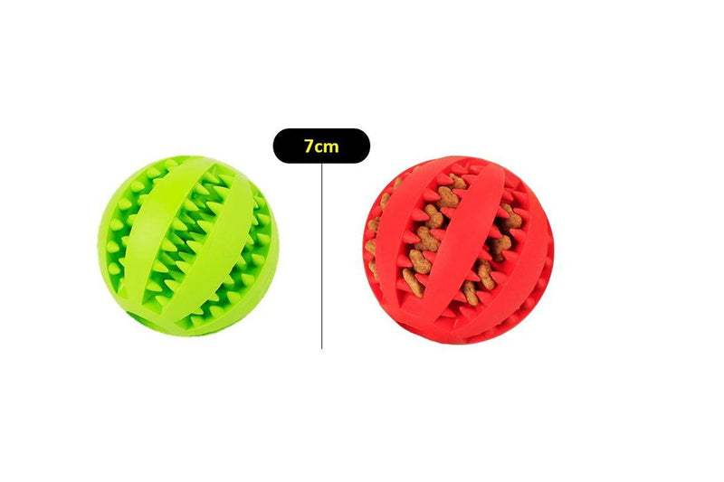 7cm Pet Teething Treat Ball Toys Puppy Dog Teeth Cleaning Chew Training