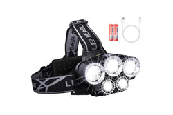 Rechargeable Waterproof Headlamp Flashlight with 5 Cree LEDs