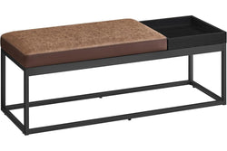 SONGMICS Ottoman Bench with Reversible Top - Walnut Brown