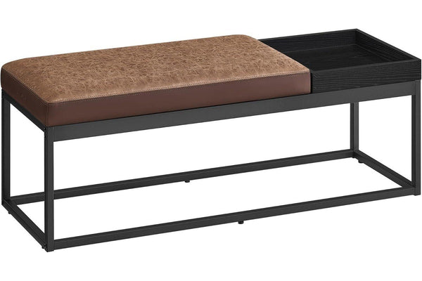 SONGMICS Ottoman Bench with Reversible Top - Walnut Brown