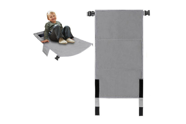 Portable Kids Footrest Hammock Toddler Travel Bed Airplane Car Seat Extender for Toddler Kids Grey