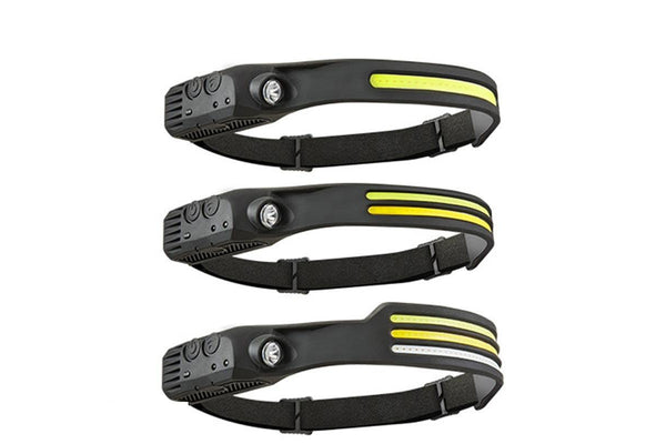 LED Headlamp Head Torch for Hiking Camping Outdoor Waterproof (Color:Two Lights: White Only)