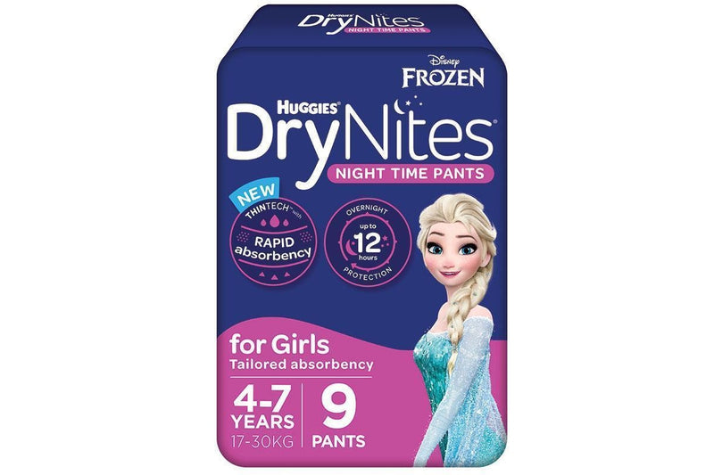 Huggies DryNites Night Time Girls Pants - 4-7 Years (27 Pack)