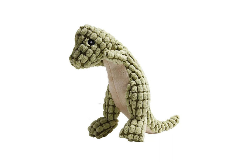 Fluffy Dinosaur Squeaky Toy for Dogs Pet Dog Sound Chew Toy Green