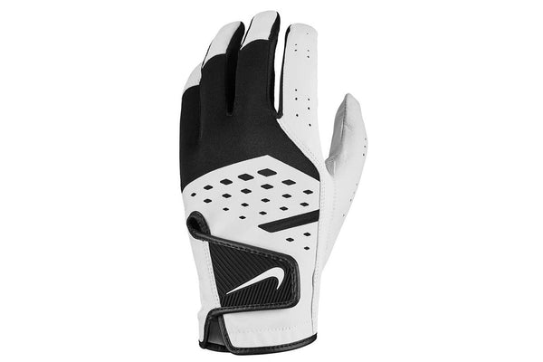 Nike Mens Tech Extreme VII Leather Left Hand Golf Glove (White/Black) (XL)