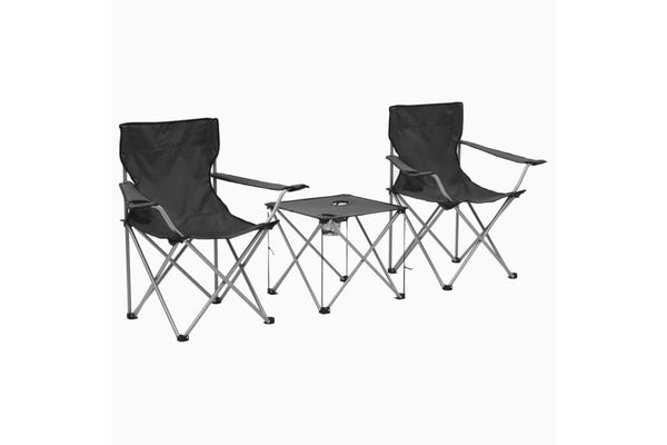 Camping Table And Chair Set 3 Pieces Grey Aatna