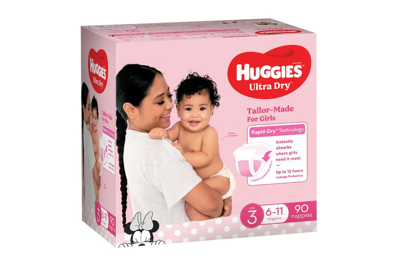 Huggies Ultra Dry Crawler Girl Nappies Jumbo Pack - Size 3
