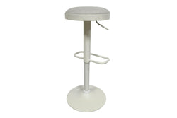 Fraser Country Set of 2 Adjustable Swivel Fabric Round Bar Stool - White/Cream