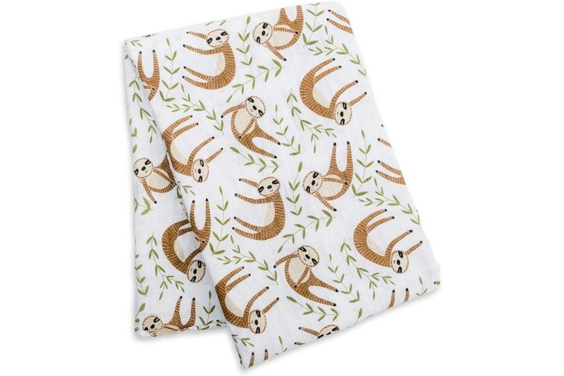 Lulujo: Muslin Cotton Swaddle - Sloth