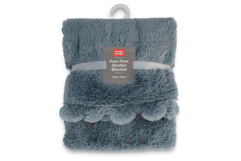 Weegoamigo: Plush Pom Pom Blanket - Midnight