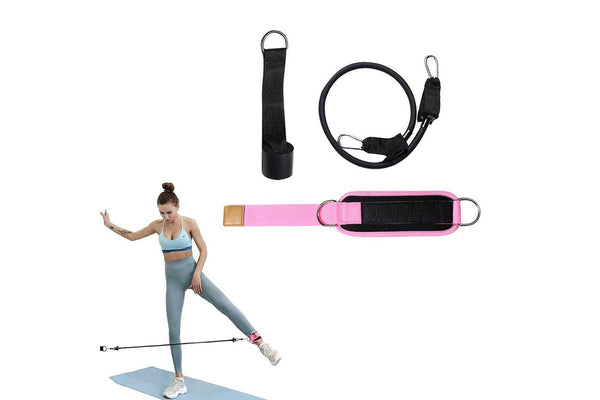 3Pcs Ankle Resistance Band Set Leg Training Resistance Band Fitness Training Equipment Pink