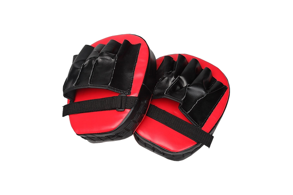 2 X Thai Boxing Punch Focus Gloves Kit Training Red & Black -