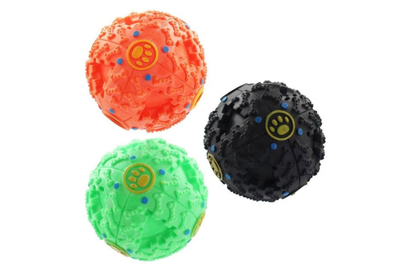 3x Paws & Claws 12cm Hide A Treat Giggle Ball Pet Dog Toy Interactive Fun Assort