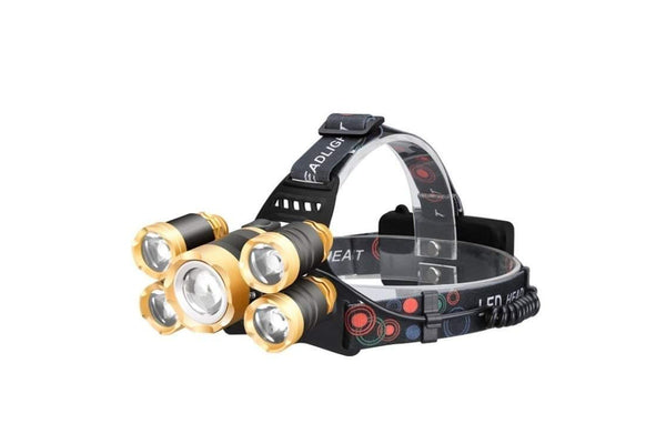 Outdoor Lighting Headlamp Rechargeable Led Lamp With Red Super Bright Flashlight Waterproof Forehead Adults Kids Camping Fishing Hiking Zoomable Headlight - Red - Set Of 1