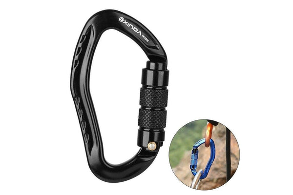 22Kn Auto Locking Gate Carabiner Black - Standard