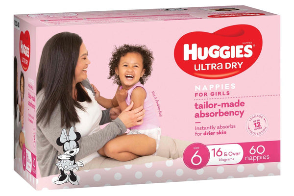 Huggies Ultra Dry Girls Nappies Jumbo Pack - Size 6