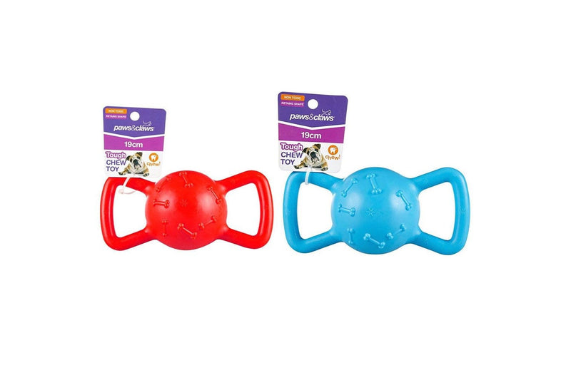 2x Paws & Claws Pet Dog 19cm Super Tuff Tug-Of-War TPR Interactive Fun Toy Asst