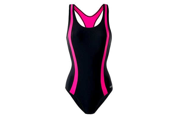 Aquawave Womens/Ladies Asma One Piece Swimsuit (Black/Raspberry Sorbet) (L)