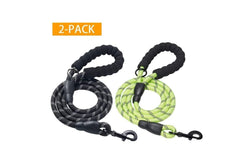 Pet Health 2 Pack Dog Walking Rope 5 Ft Heavy Duty Leash With Comfortable Padded Handle Reflective Leashes For Medium Large Dogs - Multicoloured