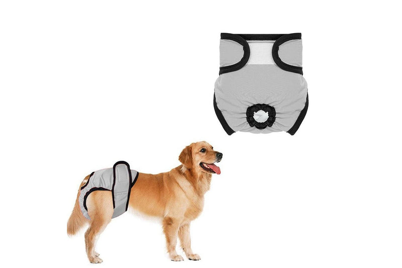 Washable Female Pet Nappy Diaper Dog Cat Physiological Pants Gray