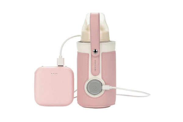 Adjustable USB Baby Milk Bottle Warmer Portable Travel Heater Feeding Milk Pouch Bag Insulation Bag Pink