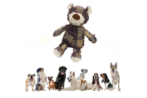 Squeaky Bear Toy for Dogs Indestructible Robust Chew Toys Stuffed Plush Dog Toy Mixcolor