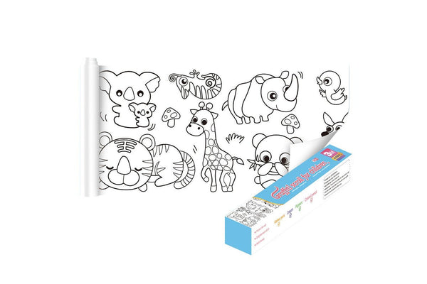 Kids Drawing Roll Paper Roll Sticky DIY Painting Paper Drawing Color Filling Paper-Style 2