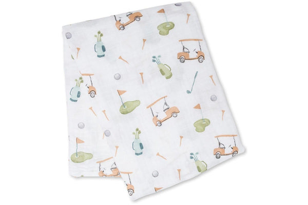 Lulujo: Muslin Cotton Swaddle - Golf