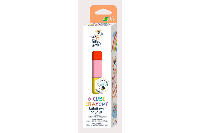 Haku Yoka: Cube Crayons - Rainbow Colours (6-Pack)