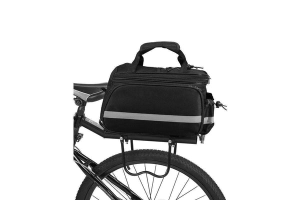 Saddle Bags Panniers Bicycle Rear Seat Multifunction Waterproof Mtb Bike Rack With Rain Cover - Black