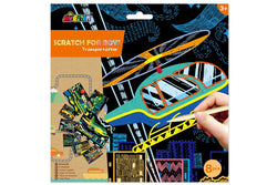 Avenir: Scratch Art Kit - Transportation (8-Pack)