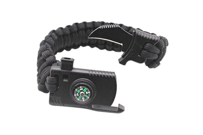 Multifunctional Survival Bracelet Emergency Tool Black