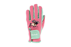 Hy Childrens/Kids Thelwell Collection Trophy Riding Gloves (Mint/Pink) (L)