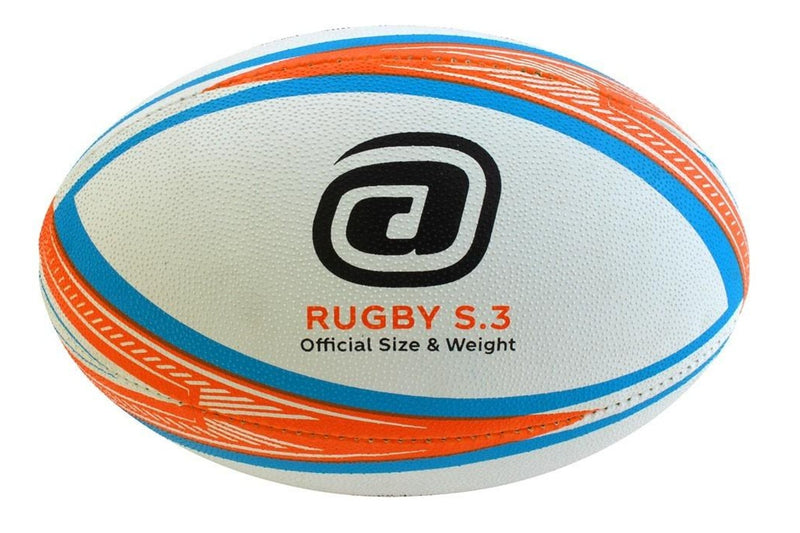 Avaro Club / Match Rugby Union Ball - Orange / Blue - Size 3