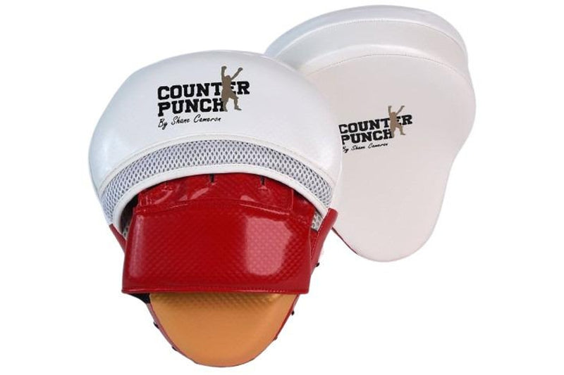 Counterpunch Curved Focus Pads - Red/White - Synthetic Leather