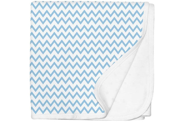 Silly Billyz: Jersey Swaddle Blanket - Blue Chevron