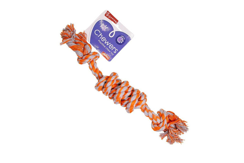 Yours Droolly: Chewers Rope Knot - Large/Orange