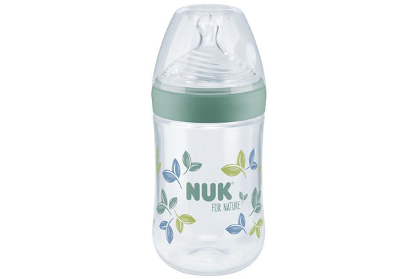 NUK: For Nature PP Bottle with Medium Teat - Green (260ml)