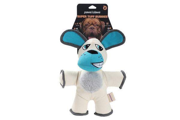 Paws & Claws 32cm Super Tuff Buddies Oxford Pet Interactive Toy Dog w Squeaker