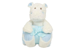 Mumbles Hippo Plush Toy (White/Blue) (One Size)