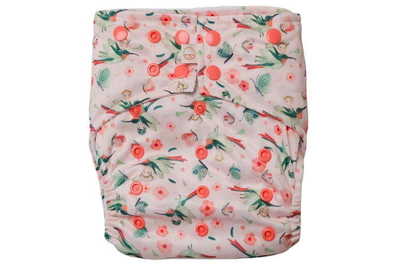 Nestling: Sassy Snap Nappy Complete - Pink Hummingbird (One Size)